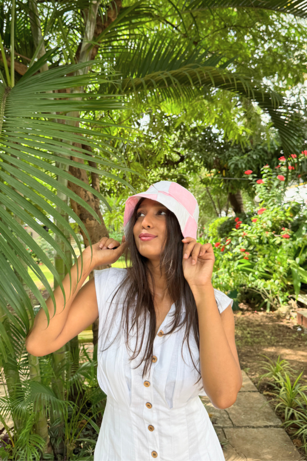 Pink and White Bucket Hat - Image 3