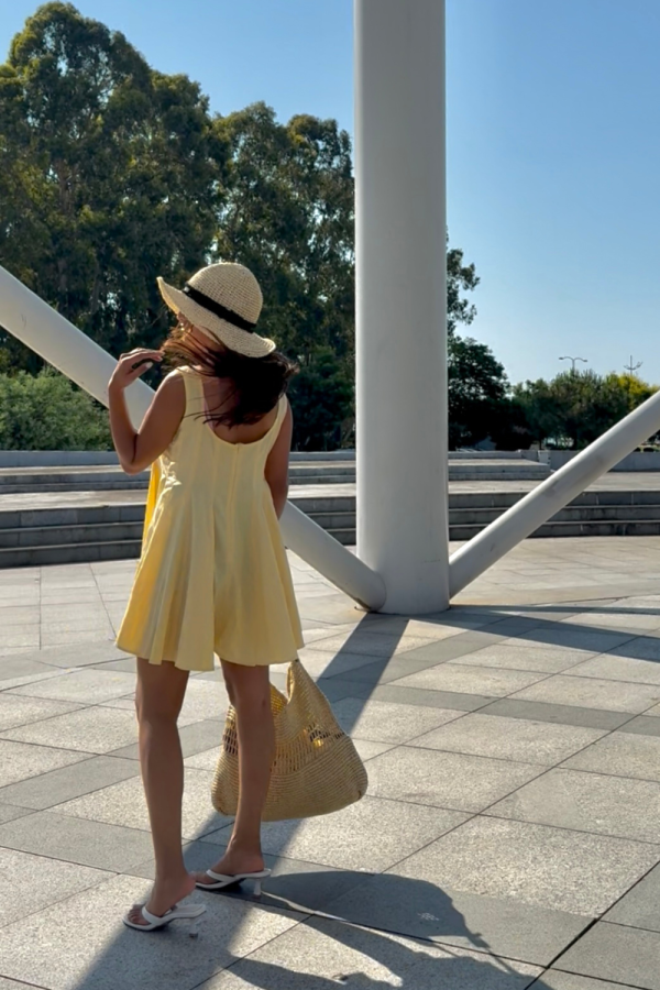 Lemon Cream Romper Dress - Image 3