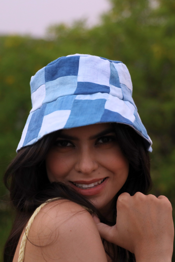 Blue and White Bucket Hat - Image 2