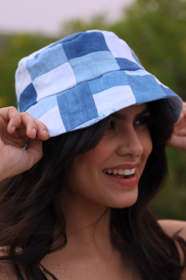 Blue and White Bucket Hat - Image 4