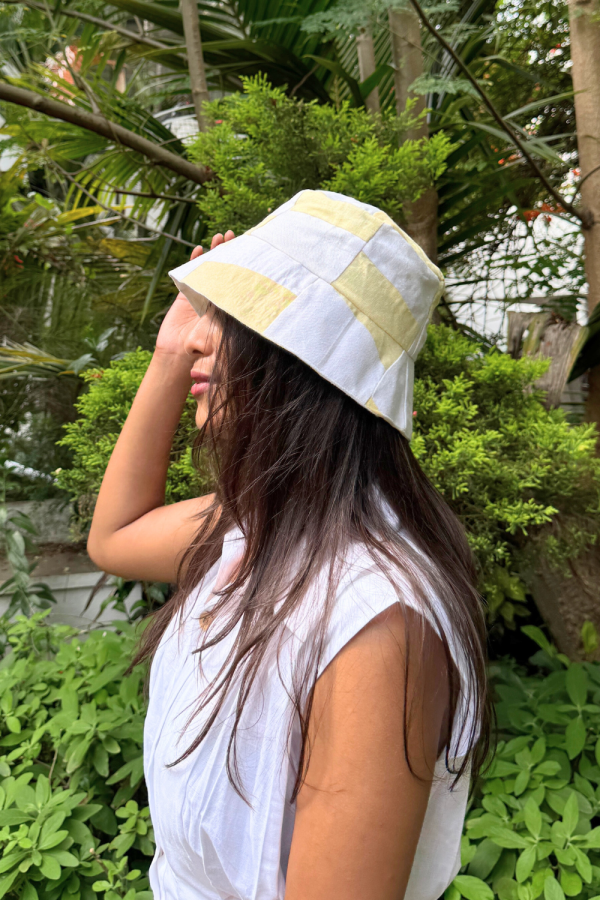 Yellow and White Bucket Hat - Image 2